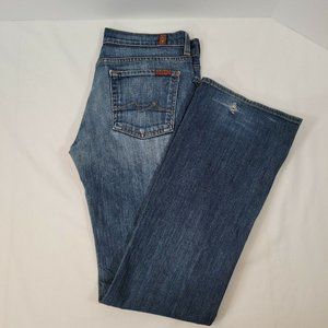 7 For All Mankind Boycut Button Fly Women's Blue Jeans Size 29x31.5 Denim